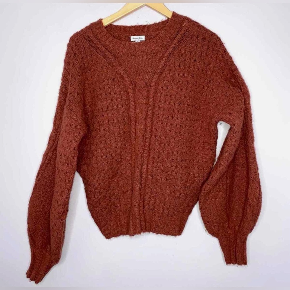 love, fire Los Angeles - Marsala Sweater with Blouson Balloon Sleeves